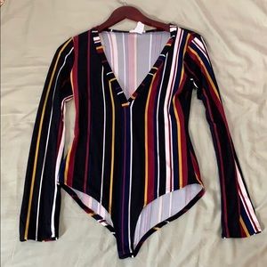 Striped bodysuit
